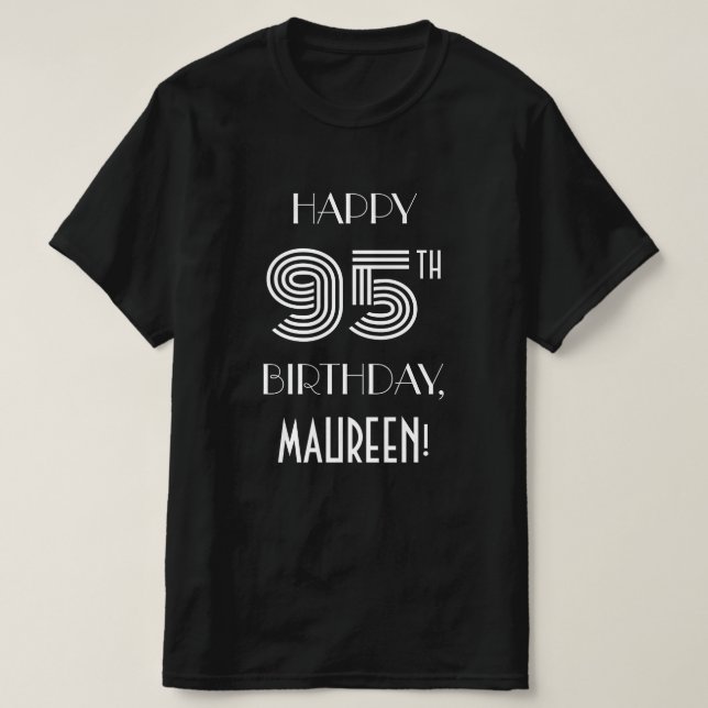 T-shirt Style Art Déco Inspiré 95e Anniversaire (Design devant)