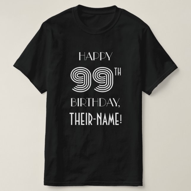 T-shirt Style Art Déco Inspiré 99e Fête d'anniversaire che (Design devant)