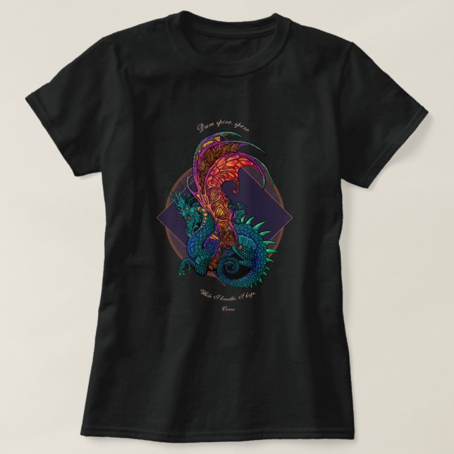T-shirt Style Art Nouveau Dragon Coloré (Design devant)