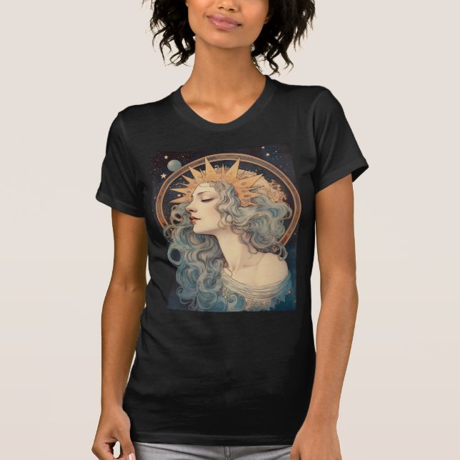 T-shirt Style Art Nouveau Lune Stars Princess (Devant)