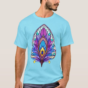 T-shirt Style Art Nouveau Vitrage Peacock Plumes