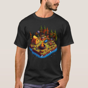 T-shirt Style Art Pixel du camping