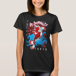 T-shirt Style asiatique Yin Yang Koi Poisson Design
