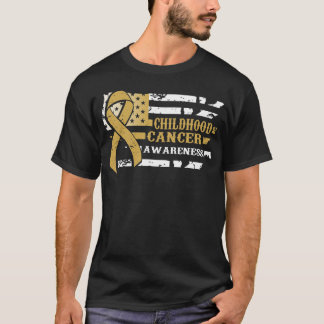 T-shirt Style Awkward USA Drapeau Enfance Cancer Sensibili