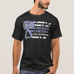 T-shirt Style Awkward USA Drapeau Gynécologique Cancer Awa