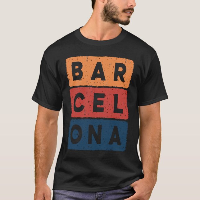 T-shirt Style Barcelone Espagne Vest Décontracté été Barce (Devant)