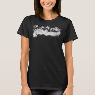 T-shirt Style baseball rétro du Dakota du Sud Hommes Vinta