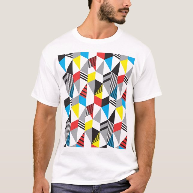 T-shirt Style Bauhaus rétro : Abstrait sans couture (Devant)