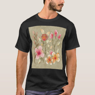 T-shirt Style bohème Fleurs florales Boho Chic Couleur dou