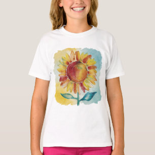T-shirt Style Boho style élégant aquarelles Tournesol