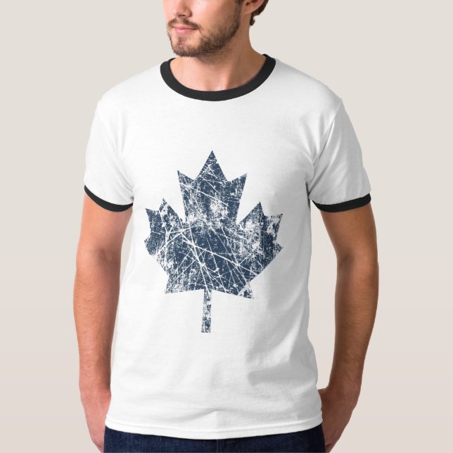 T-shirt Style canadien de grunge feuille d'érable CANADA (Devant)