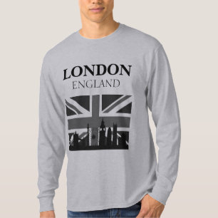 T-shirt Stylé Cool Gris Noir London Union Jack