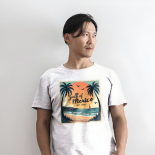 T-shirt Style d'affiche de voyage Golfe du Mexique