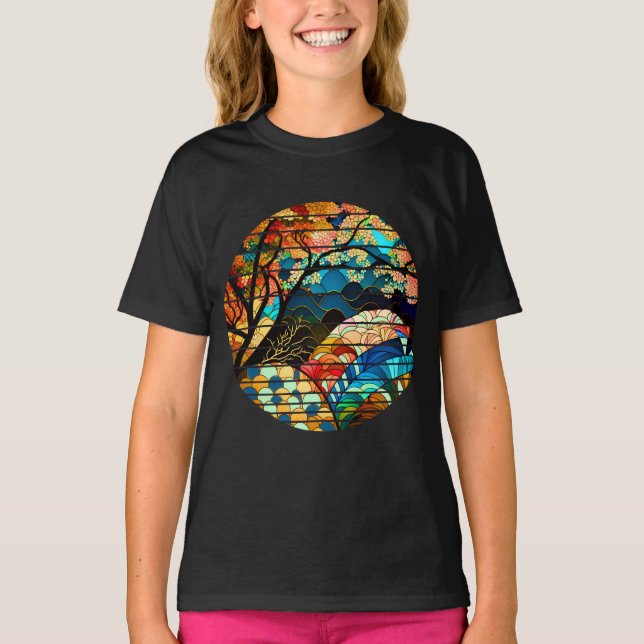 T-SHIRT STYLE D'ART JAPONAIS FORESTIER MODERNE (Devant)