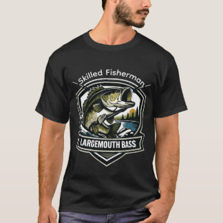 T-shirt style de badge personnalisé pour la pêche au black