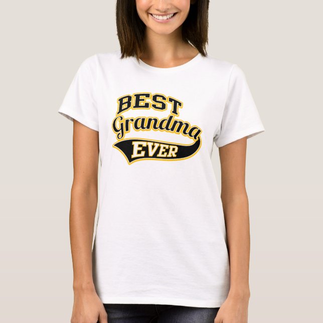 T-shirt Style de ballpark de la meilleure grand-mère jamai (Devant)