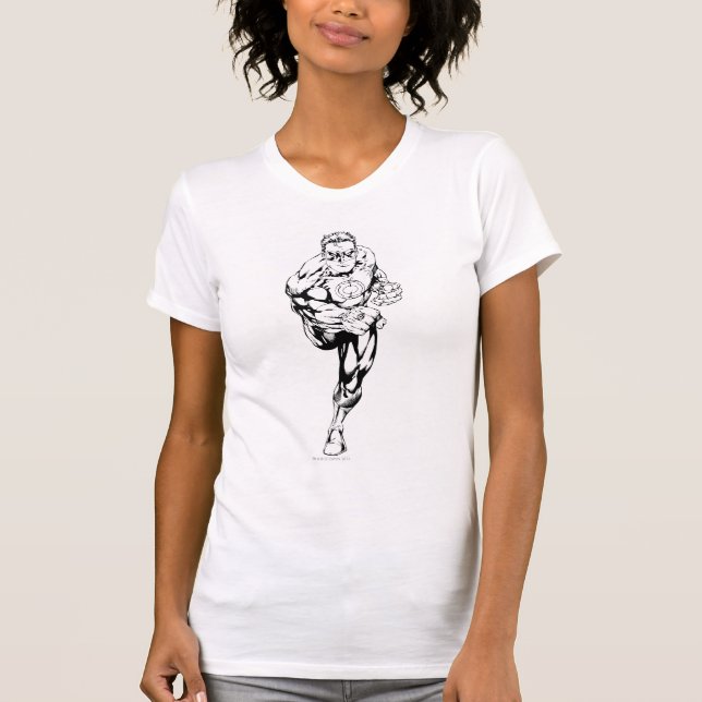 T-shirt Style de bande dessinée - Coureur, noir et blanc (Devant)