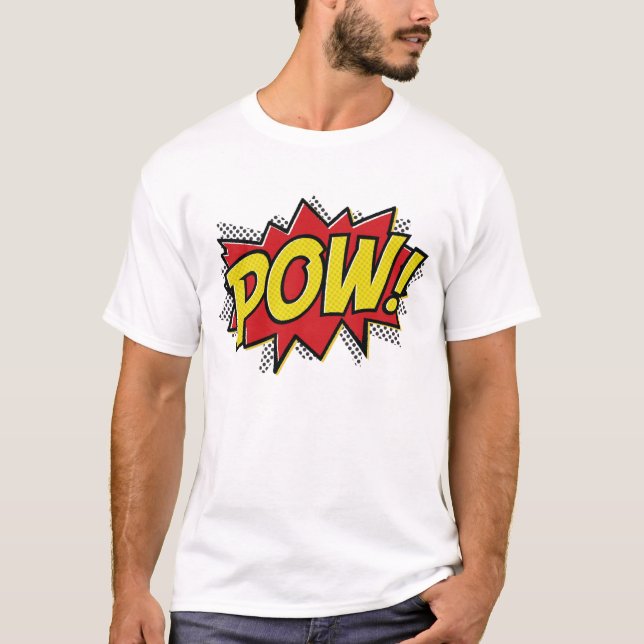 T-shirt style de bande dessinée pow boom bang design t-shi (Devant)