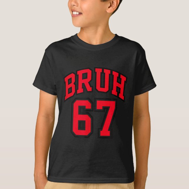 T-shirt Style de basket Bruh numéro 67 Srt Bro Argot Mème (Devant)