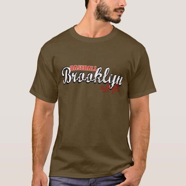 T-shirt Style de Brooklyn de base-ball (Devant)