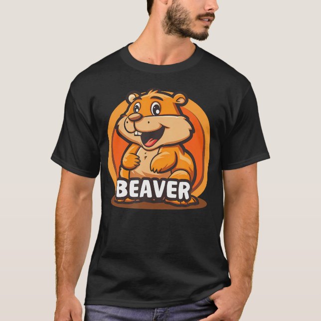T-shirt Style de castor incroyable pour le bois d'un casto (Devant)