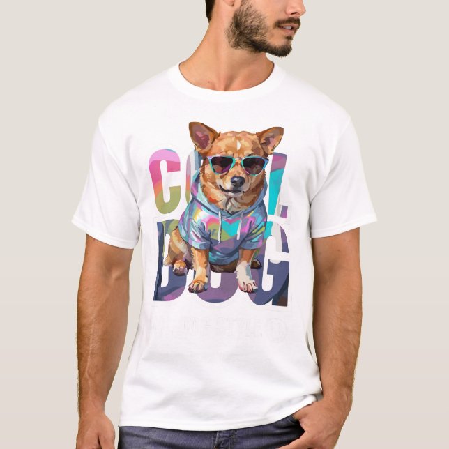 T-shirt Style de chien sympa (Devant)