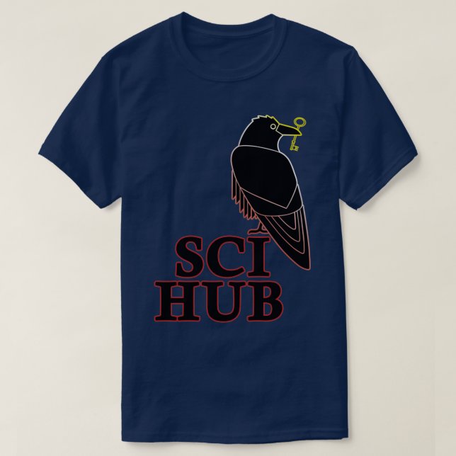 T-shirt Style de contour du néon SCIHUB agréable en noir (Design devant)