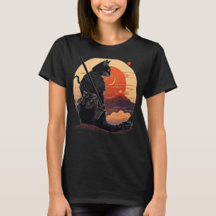 T-shirt Style de coucher de soleil japonais vintage et cha