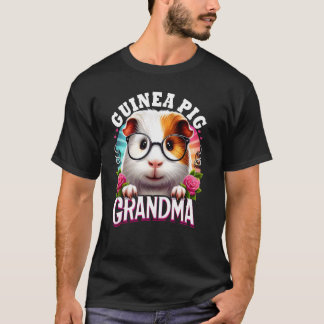 T-shirt Style de couleur rétro Guinée Pig Grandma