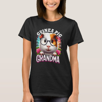 T-shirt Style de couleur rétro Guinée Pig Grandma