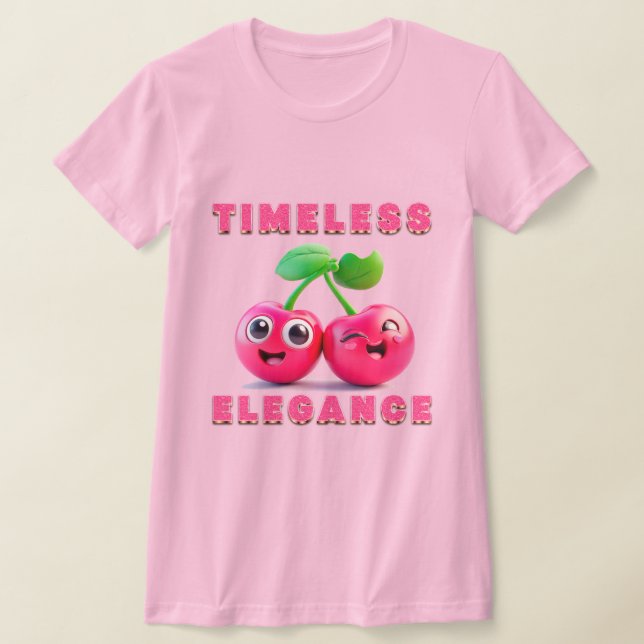 T-shirt Style de dessin animé adorable Cerise joyeuse  (Poser)