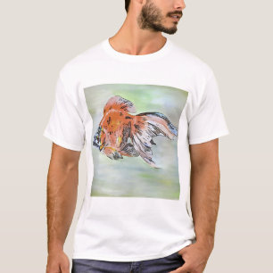 T-shirt Style de dessin Ryukin Poisson d'or peinture acryl