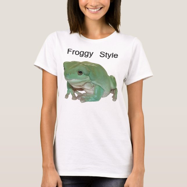 T-shirt Style de Froggy - grenouille d'arbre du blanc (Devant)