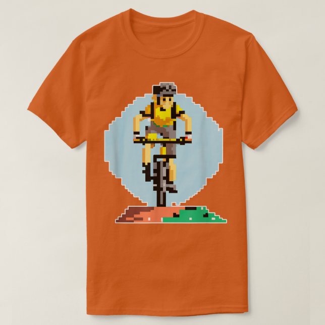 T-shirt Style de jeu rétro Pixel Art Mountainbiker25 (Design devant)