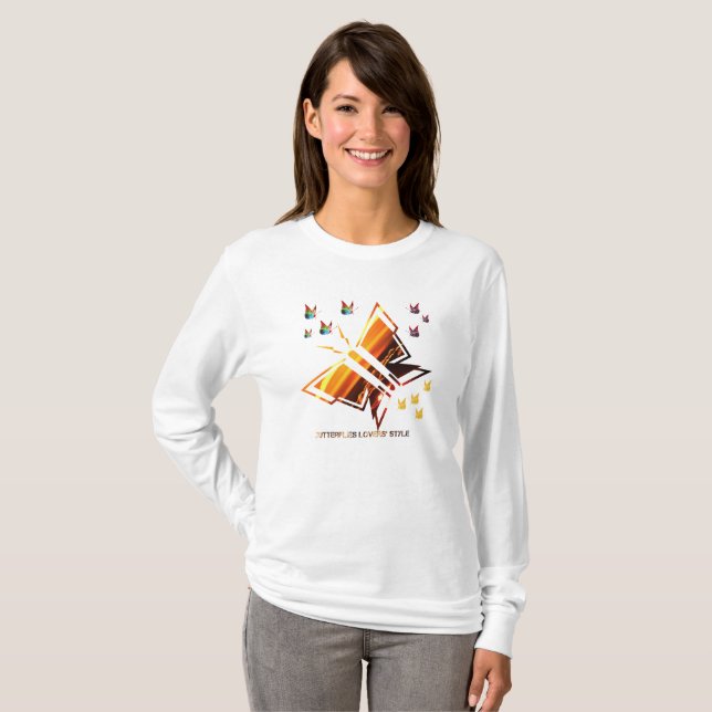 T-shirt Style de l'amant papillon (Devant entier)