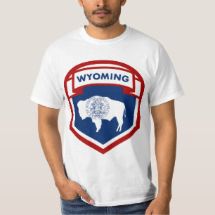 T-shirt Style de l'état du drapeau du Wyoming