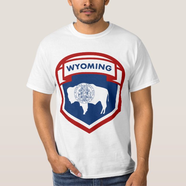 T-shirt Style de l'état du drapeau du Wyoming (Devant)