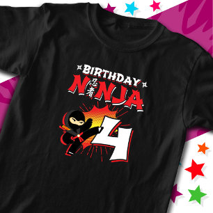 T-shirt Style de livre de bande dessinée 4 ans Ninja 4e an