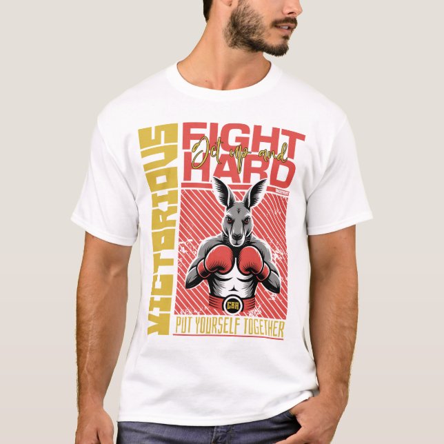 T-shirt Style de mode Kangourou Boxeur Art Design (Devant)