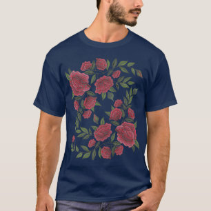 T-shirt Style de patchs de Rose de broderie Faux