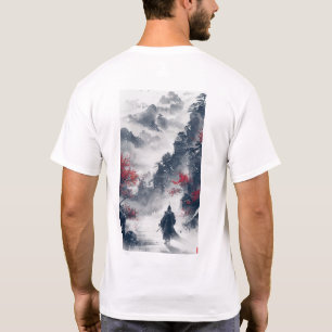T-shirt Style de peinture à l'encre chinoise Figure T-shir