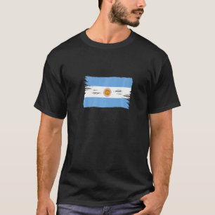 T-shirt Style de pinceau vintage Argentine Drapeau