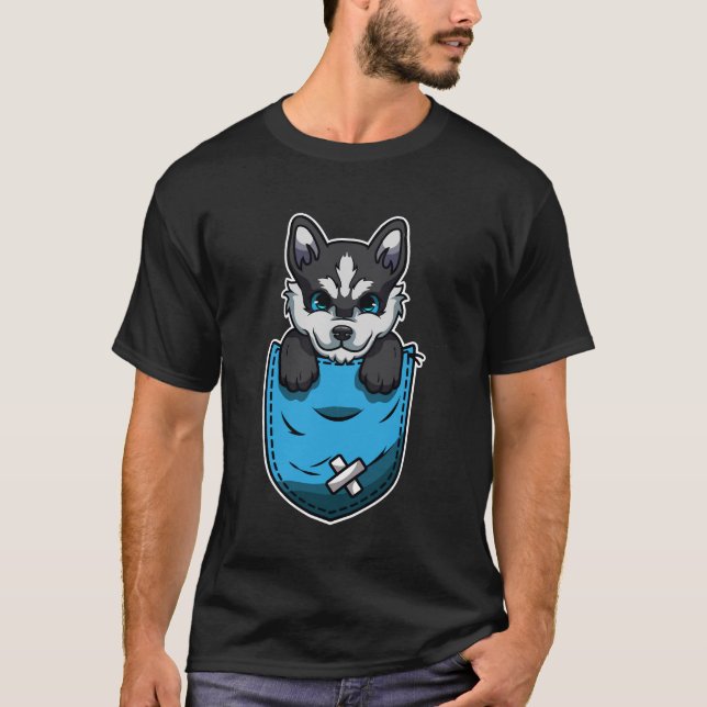 T-shirt Style de poche Husky (Devant)