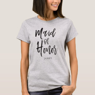 T-shirt Style de script "Maid of Honor" Mariage personnali