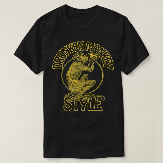 T-shirt STYLE DE SINGE DRUNKEN KUNG FU BOXING les années 7 (Design devant)
