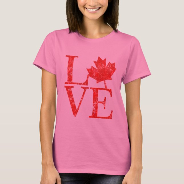 T-shirt Style de sol AMOUR Feuille d'érable canadienne CAN (Devant)