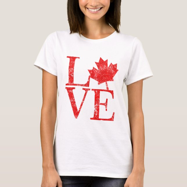 T-shirt Style de sol AMOUR Feuille d'érable canadienne CAN (Devant)
