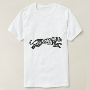 T-shirt Style de tatouage léopard Design noir blanc