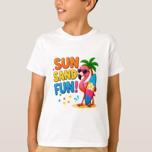 T-shirt ☀️ Style de vacances à la plage flamant rose pour
