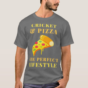 T-shirt style de vie cricket et pizza